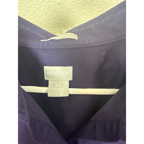 BN #51 Chico’s No-Iron Chic Stretch Purple Button-Up Shirt Size 3.5 (US 18) - Picture 4 of 6
